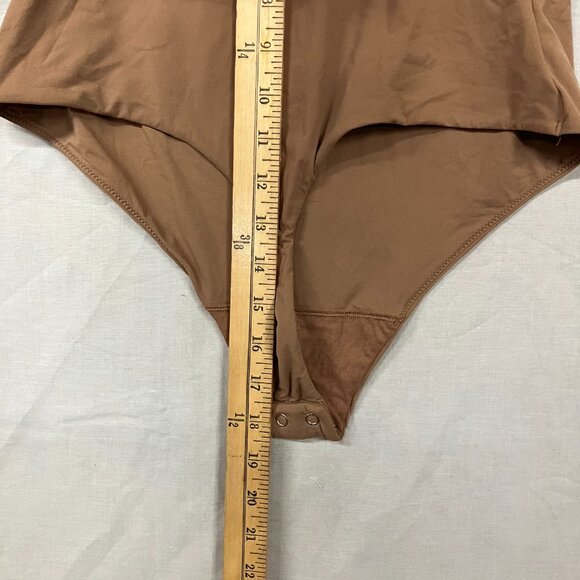 Auden Women's L Brown 4-Way Stretch Cami Bodysuit Adjustable Straps Scoop Neck - Picture 12 of 12